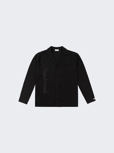 Shop Saintwoods Linen Pajama Top In Black