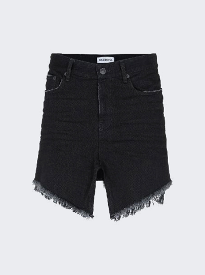 Shop Balenciaga Cut-up Mini Skirt In Rubber Black