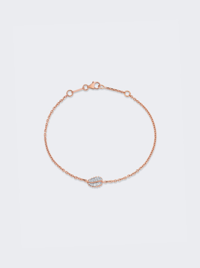 Anita Ko 18kt Rose Gold Palm Leaf Baguette Diamond Bracelet