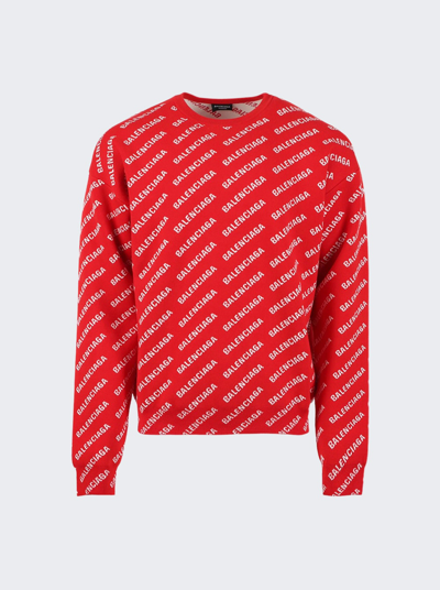 Shop Balenciaga Mini Allover Logo Sweater