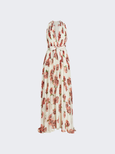 Shop Adam Lippes Waterfall Maxi Dress In Ivory Floral