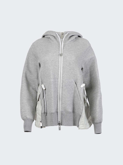 Sacai Sponge Sweat X Ma-1 Hoodie In Grey | ModeSens