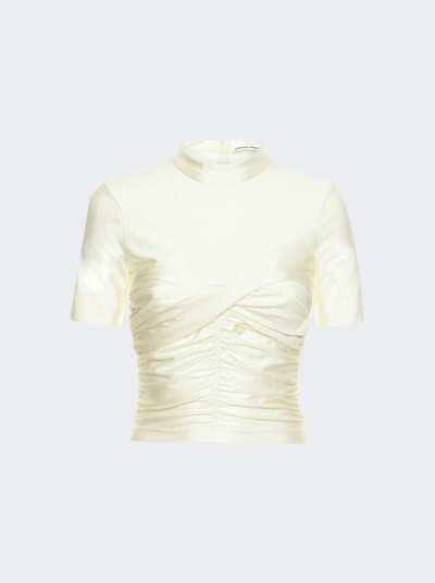 Shop Alexander Wang T Mock Neck Ruched Bodycon Top In White
