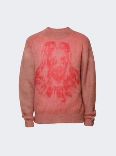 Shop Saint Michael X Born X Raised Clown Knit Sweater Pink