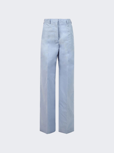 Shop Stella Mccartney High-waisted Wide Leg Trousers In Dusty Blue