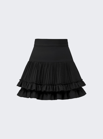Shop Brandon Maxwell Poplin Mini Skirt In Black
