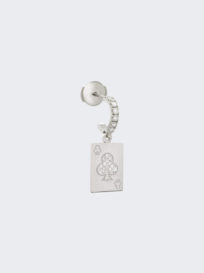 Shop Mysteryjoy Club Card Charm Earring White Gold