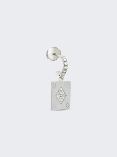 Mysteryjoy Diamond Card Charm Earring White Gold