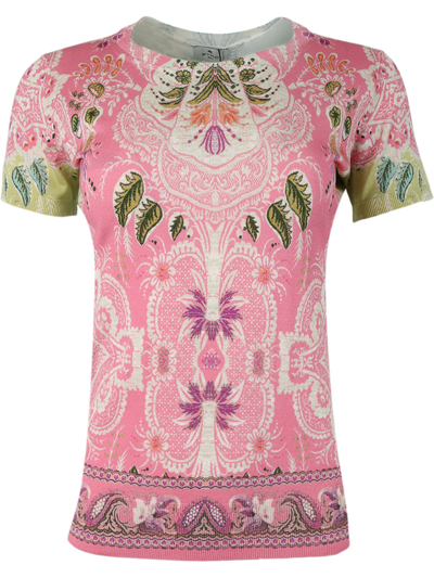 Shop Etro Fitted Short Sleeve Sweater