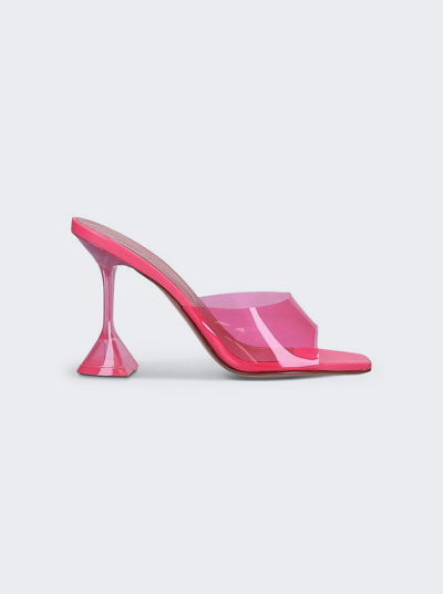 Shop Amina Muaddi Pvc Lupita Glass Sandal In Bubblegum