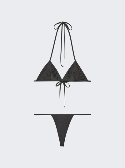 Shop Gucci Love Parade Interlocking Logo Jersey Bikini In Black