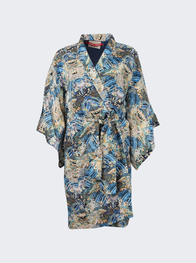 Shop Chufy Susu Short Robe In Yu Blue