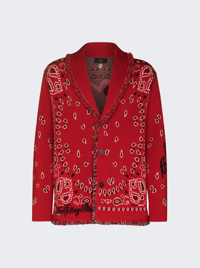 Shop Alanui It's Only Rock'n'roll Cardigan In Multicolor Red