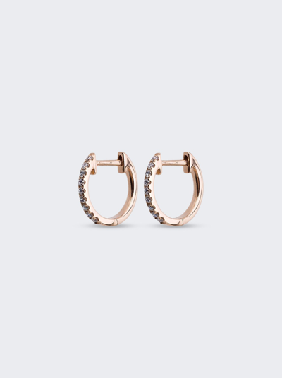 Rosa De La Cruz 18k Rose Gold And Diamond Huggie Hoops In Rose Gold