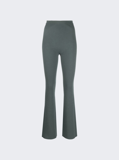 Shop Rick Owens Classic Wide Leg Pants In Teal Green