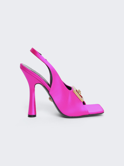 Shop Versace Medusa Crystal Sandals In Fuxia Pink