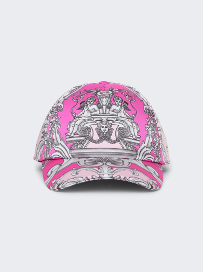 Shop Versace Baroque Baseball Cap In Pink