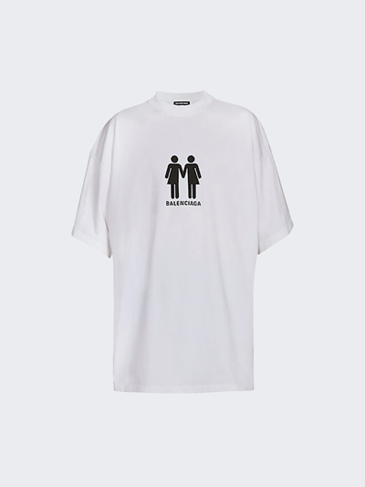 Shop Balenciaga Oversized T-shirt In White & Black