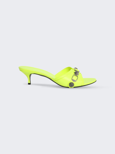 Shop Balenciaga Cagole Mule Sandal In Fluorescent Yellow