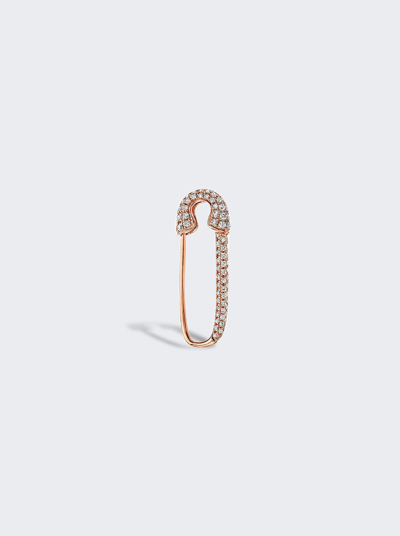 Shop Anita Ko 18k Rose Gold Diamond Pave Single Safety Pin Earring, Right