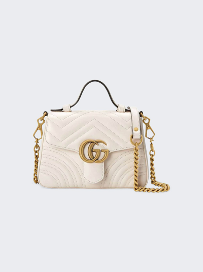 Shop Gucci Gg Marmot Top Handle Bag In White