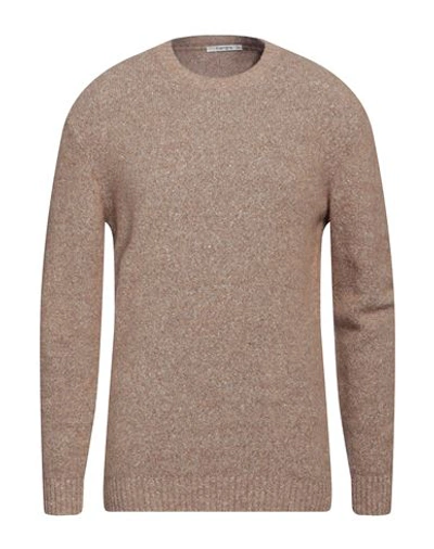 Shop Kangra Man Sweater Sand Size 44 Alpaca Wool, Cotton, Polyamide, Wool, Elastane In Beige