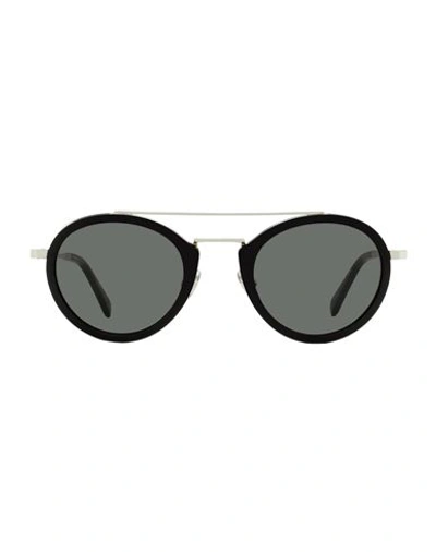 Shop Omega Oval Blinkers Om0021h Sunglasses Man Sunglasses Black Size 52 Metal, Acetate
