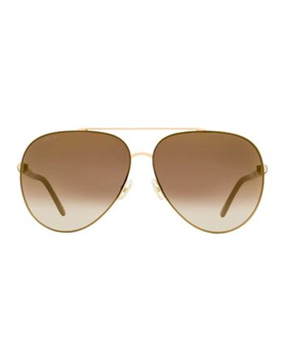 Shop Jimmy Choo Aviator Gray/s Sunglasses Woman Sunglasses Gold Size 63 Metal, Acetate