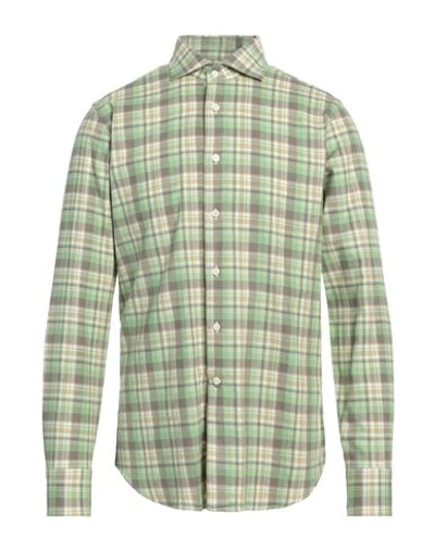 Shop Caliban Man Shirt Light Green Size 16 ½ Cotton