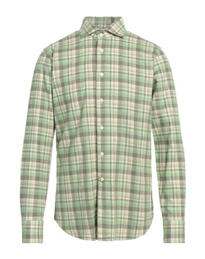 Caliban Man Shirt Military Green Size 15 Cotton In Green