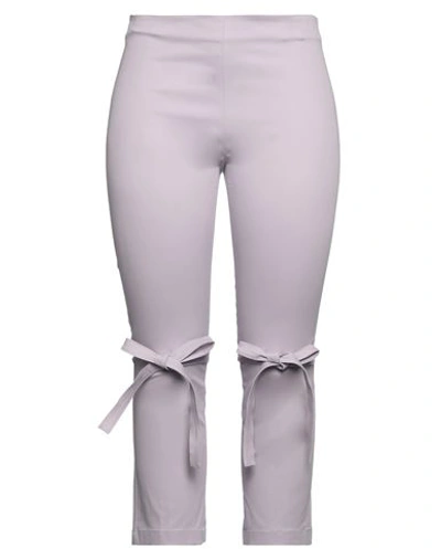 Shop Sportmax Woman Pants Lilac Size 14 Cotton, Elastane In Purple