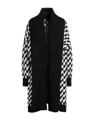 Stefanel Woman Cardigan Black Size M Acrylic, Wool, Alpaca Wool In Black