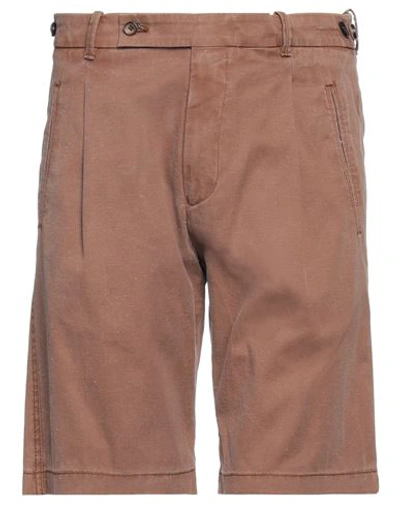Shop Berwich Man Shorts & Bermuda Shorts Light Brown Size 30 Cotton, Linen, Elastane In Beige
