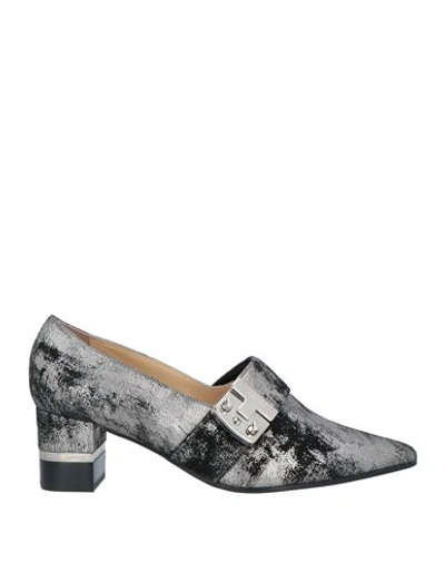 Shop A.testoni A. Testoni Woman Loafers Silver Size 6 Soft Leather