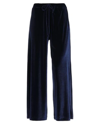 Shop Rossopuro Woman Pants Midnight Blue Size M Polyester, Elastane