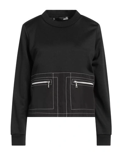 Shop Love Moschino Woman Sweatshirt Black Size 8 Polyester, Cotton, Elastane