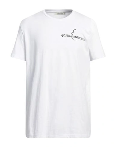 Shop Nostrasantissima Man T-shirt White Size M Cotton