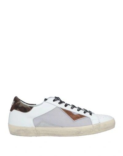 Shop 4b12 Man Sneakers White Size 7 Soft Leather, Textile Fibers