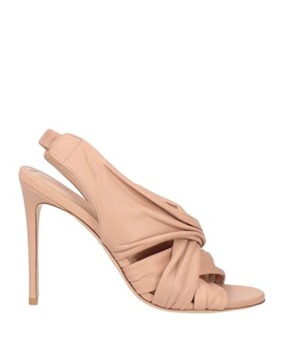 Shop Aldo Castagna Woman Sandals Blush Size 8 Calfskin In Pink