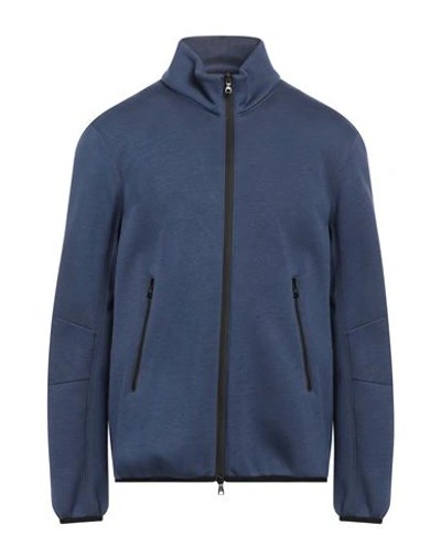 Shop Esemplare Man Sweatshirt Slate Blue Size Xxl Viscose