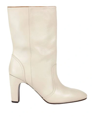 Shop Chie Mihara Woman Ankle Boots Ivory Size 10 Soft Leather In White