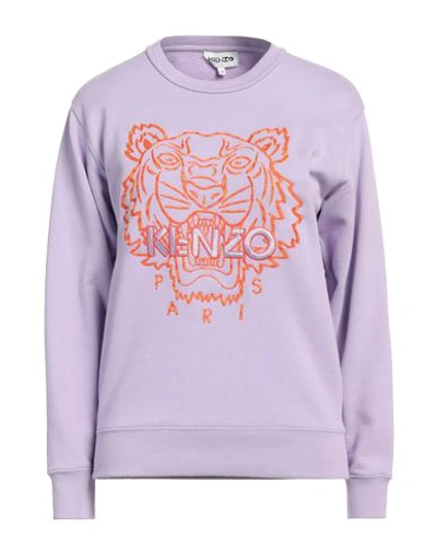 Shop Kenzo Woman Sweatshirt Light Purple Size Xl Cotton, Elastane