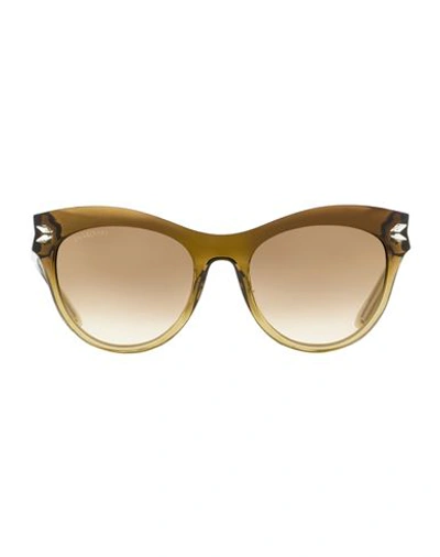 Shop Swarovski Cat Eye Sk0171 Sunglasses Woman Sunglasses Brown Size 51 Plastic