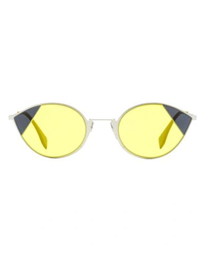Shop Fendi Cat Eye Ff0342s Sunglasses Woman Sunglasses Gold Size 51 Metal, Acetate