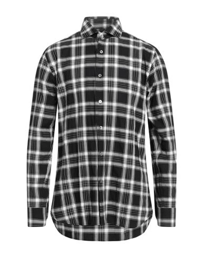 Guglielminotti Man Shirt Black Size 15 ½ Cotton, Elastane In Black
