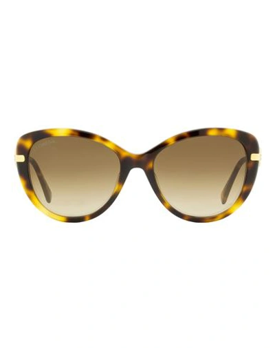 Shop Omega Cat Eye Om0032 Sunglasses Woman Sunglasses Brown Size 56 Acetate