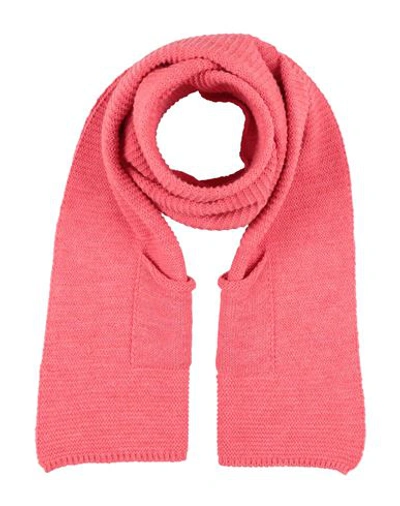 Shop Diana Gallesi Woman Scarf Coral Size - Acrylic, Wool, Viscose, Alpaca Wool In Red