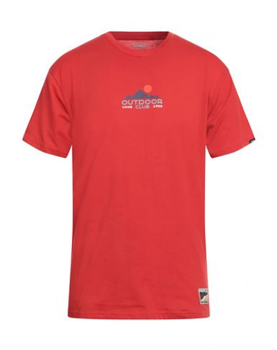 Vans Man T-shirt Red Size M Cotton In Red