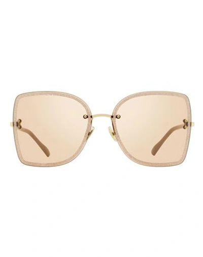 Shop Jimmy Choo Square Leti Sunglasses Woman Sunglasses Gold Size 62 Metal, Acetate