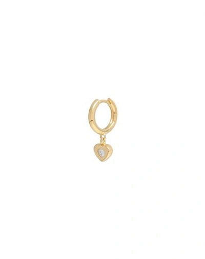 Kurshuni Woman Single Earring Gold Size - 925/1000 Silver, Cubic Zirconia In Gold